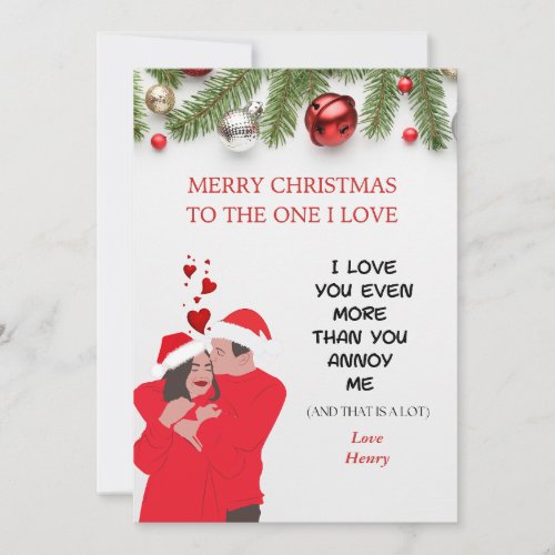 PERSONALIZED FUNNY ROMANTIC HUSBANDWIFE CHRISTMAS HOLIDAY CARD