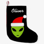 Personalized funny santa alien Christmas stocking