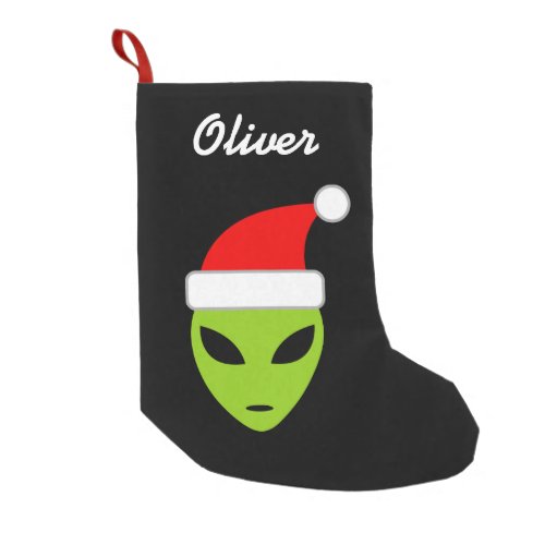 Personalized funny santa alien Christmas stocking