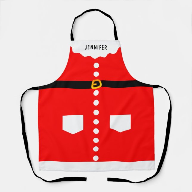 Personalized Funny Santa Claus Costume Christmas  Apron (Front)