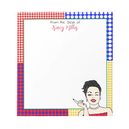 Personalized Funny Sarcastic Retro Lady   Notepad