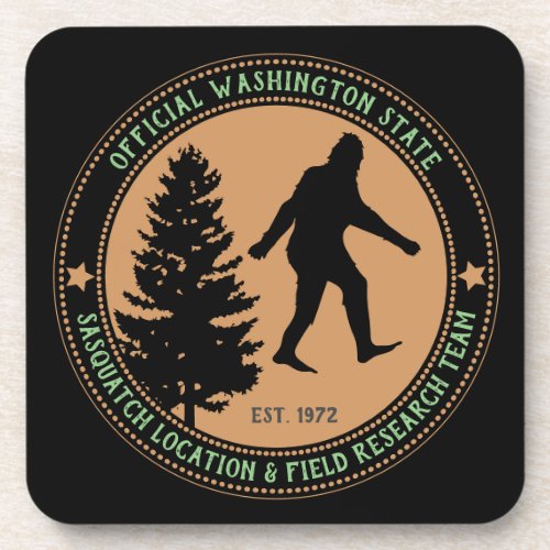Personalized Funny Sasquatch Location and Research Beverage Coaster
