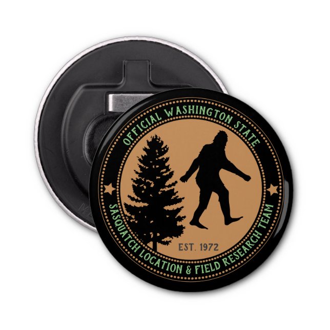 Personalized Funny Sasquatch Location and Research Bottle Opener (Front)
