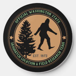 Personalized Funny Sasquatch Location and Research Wireless Charger