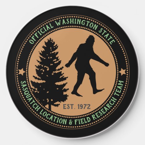 Personalized Funny Sasquatch Location and Research Wireless Charger