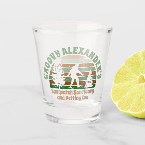 Personalized Funny Sasquatch Sanctuary Shot Glass