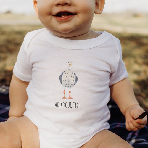 Personalized Funny Seagull Baby Bodysuit