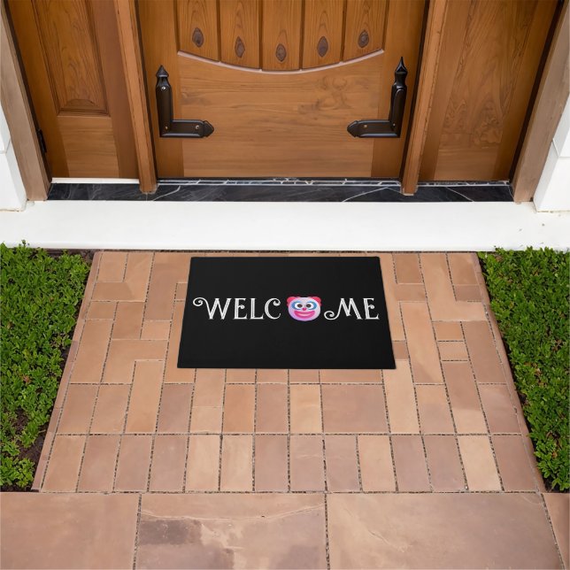 Personalized Funny Shaded Clown Face Emoji Custom Doormat (Outdoor)