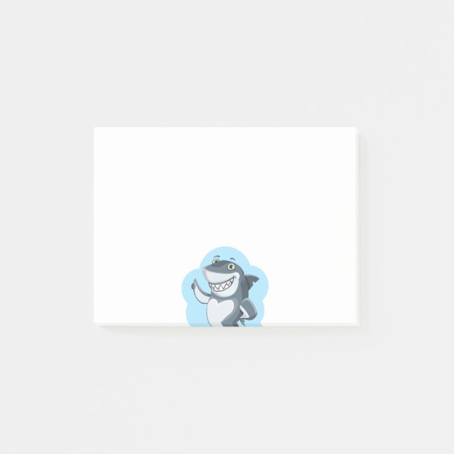 Personalized Funny Shark Cartoon Post-it Notes (Front)