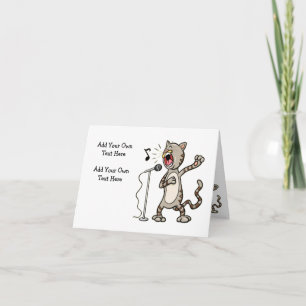 Personalized Funny Singing Cat Note Cards
