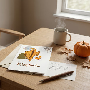 Personalized Funny Skeleton Halloween Greeting Card