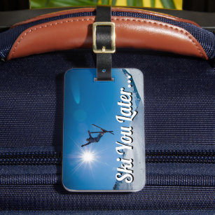 Personalized Funny Skiing   Travel Luggage Tag