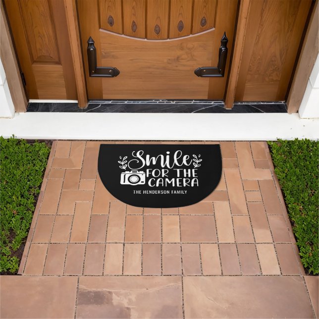 Personalized Funny Smile For The Camera Doormat (Outdoor)