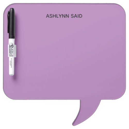 Personalized Funny Speech Bubble Purple Dry Erase Board