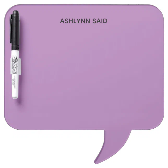 Personalized Funny Speech Bubble Purple Dry Erase Board Zazzle