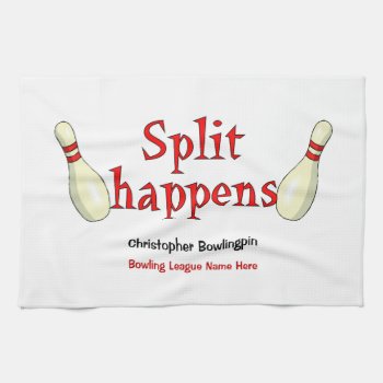 Personalized Funny Split Happens Bowling Towel by Jamene_Clothing at Zazzle