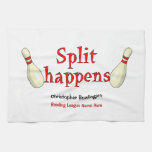 Personalized Funny Split Happens Bowling Towel at Zazzle