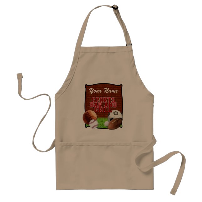 Personalized Funny Sports Bar and Grill Adult Apron (Front)