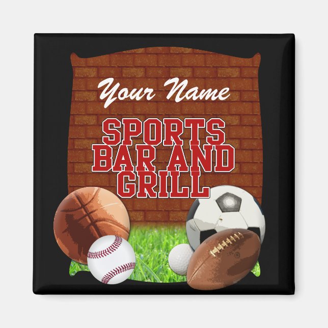 Personalized Funny Sports Bar and Grill Magnet (Front)