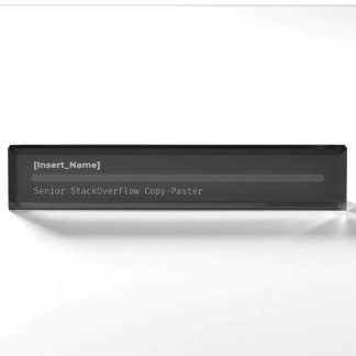 Personalized Funny StackOverflow Developer Desk Pl Name Plate