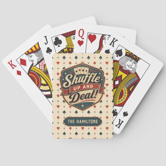 Personalized Funny Stylish Vintage  Poker Cards (Back)