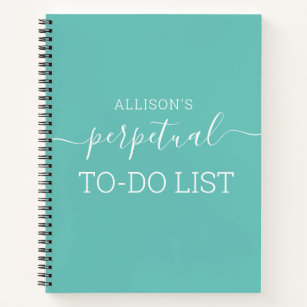 Personalized Funny To-Do List Teal Notebook