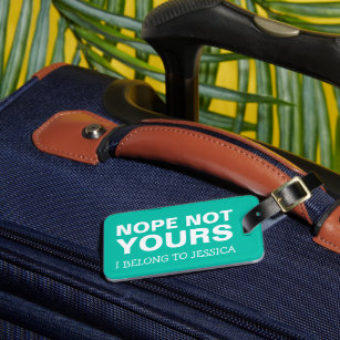 Personalized Funny Travel   Mint Green Luggage Tag