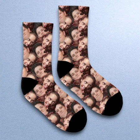 Personalized Funny Two (2) Faces Photo Face Socks