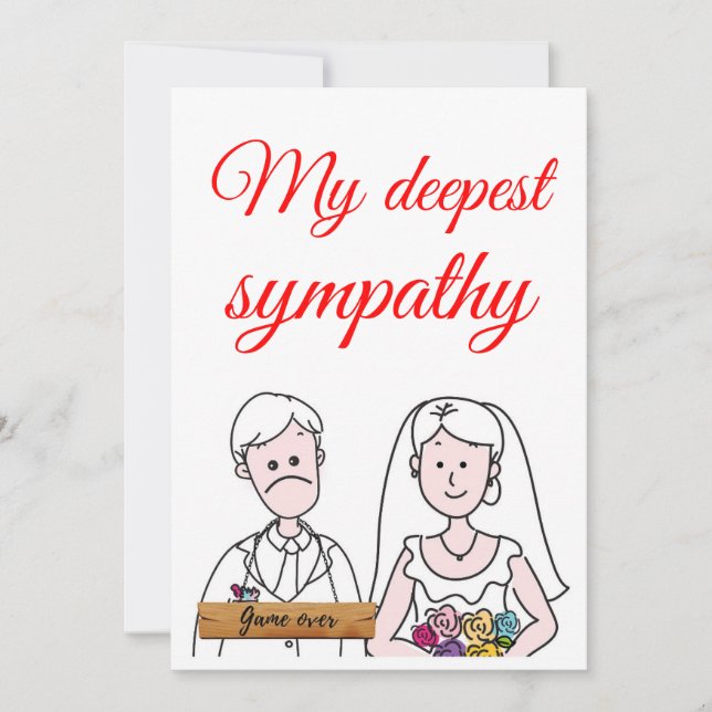 PERSONALIZED Funny Wedding Sympathy Card For Groom (Front)