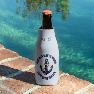 Personalized Funny What Happens on the Pontoon Bottle Cooler