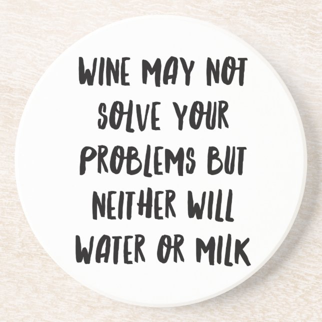 Personalized Funny Wine Bar Quotes VII Coaster (Front)