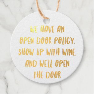 Personalized Funny Wine Bar Quotes X Foil Favor Tags