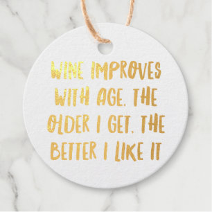 Personalized Funny Wine Bar Quotes XI Foil Favor Tags