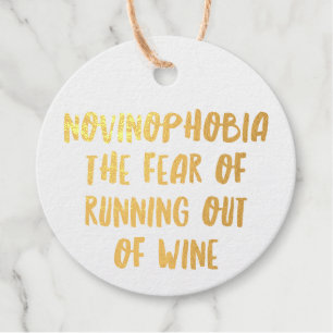 Personalized Funny Wine Bar Quotes XV Foil Favor Tags