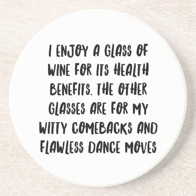 Personalized Funny Wine Bar Quotes XVI Coaster (Front)