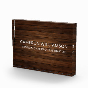 Personalized Funny Wood Paneling Procrastinator Photo Block