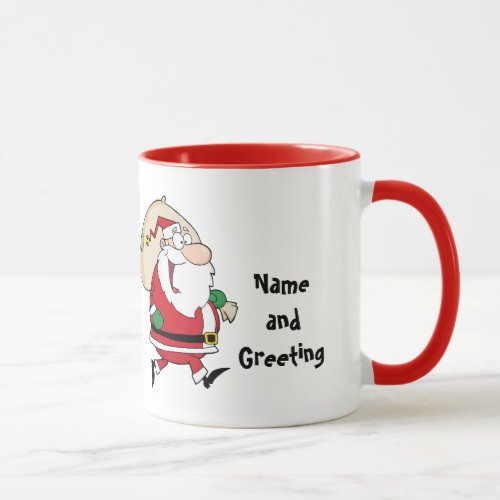 Personalized Funny Xmas Cartoon Santa Mug