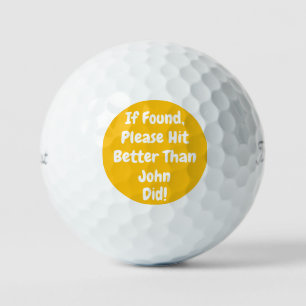 personalized funny yellow golf balls