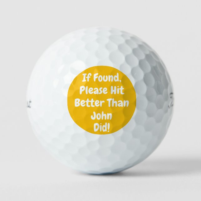 personalized funny yellow golf balls (Front)