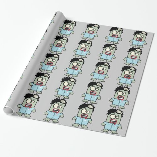 Personalized FUNNY ZOMBIE cartoon Wrapping Paper