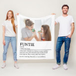 Personalized Funtie Definition Quote Fleece Blanket<br><div class="desc">This Funtie definition quote design is the perfect way to celebrate the special bond your sister shares with your child as a "Fun Aunt". This design is something that not only brightens her space but also captures the unique joy and love she brings to your family. Whether it's for a...</div>