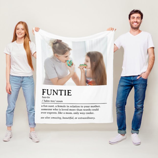 Personalized Funtie Definition Quote Fleece Blanket (In Situ)