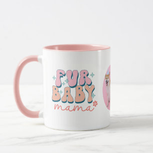 Personalized Fur Baby Mama Mug Retro Pink