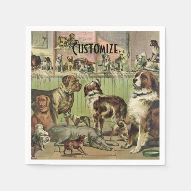 Personalized Furry Friends Dog Lovers Napkins (Front)