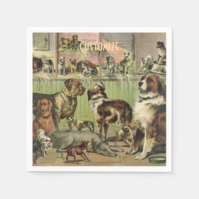 Personalized Furry Friends Dog Lovers Napkins (Front)