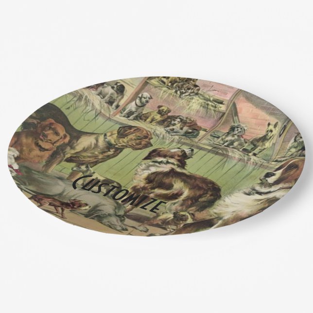 Personalized Furry Friends Dog Lovers Paper Plates (Angled)