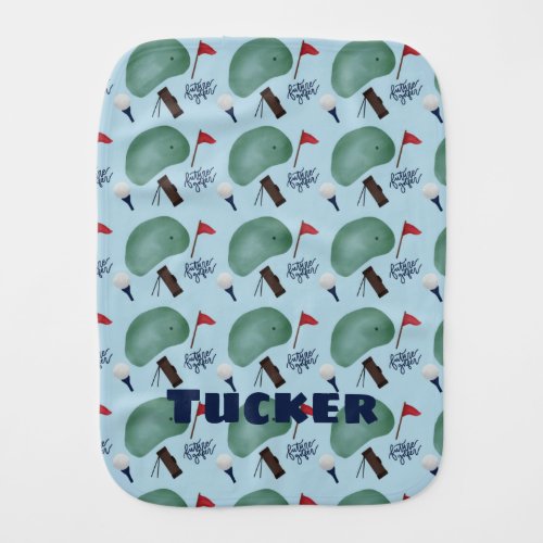 Personalized Future Golfer Baby Burp Cloth