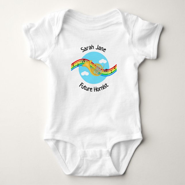 Personalized Future Hornist French Horn Bodysuit (Front)