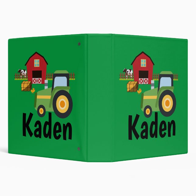 Personalized Future Little Farmer Tractor  3 Ring Binder (Background)