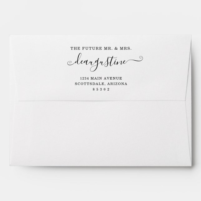Personalized Future Mr and Mrs Return Address Envelope (Back (Top Flap))